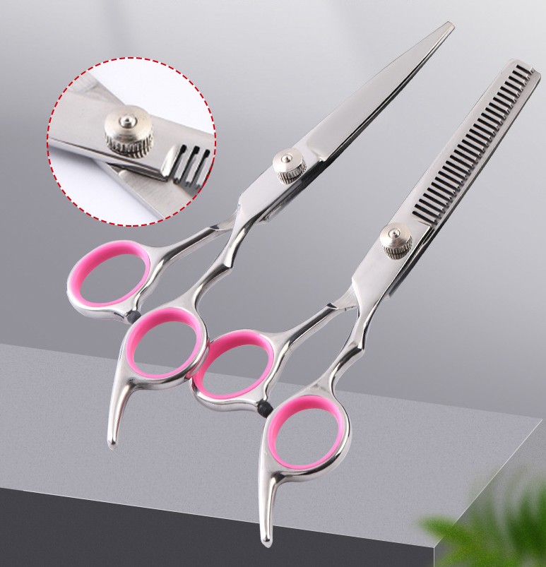 Dog Grooming Scissors Kit — Straight, Curved, Thinning + Comb