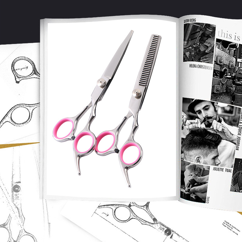 Dog Grooming Scissors Kit — Straight, Curved, Thinning + Comb
