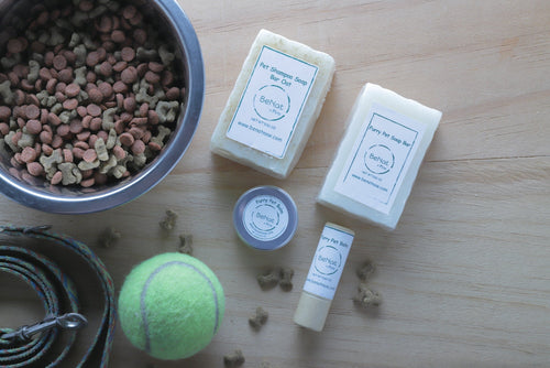 Pet soap bar packaging detail
