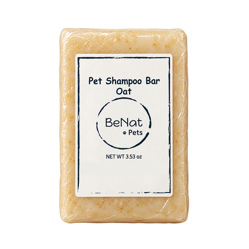 Oat pet shampoo bar, 3.53 oz, on white