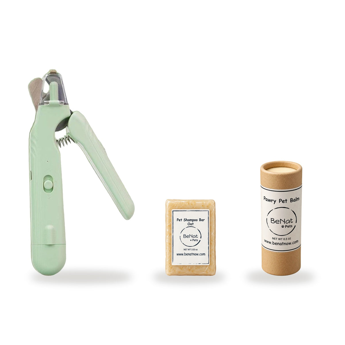The Grooming Starter — LED nail clippers, oat shampoo bar and paw balm
