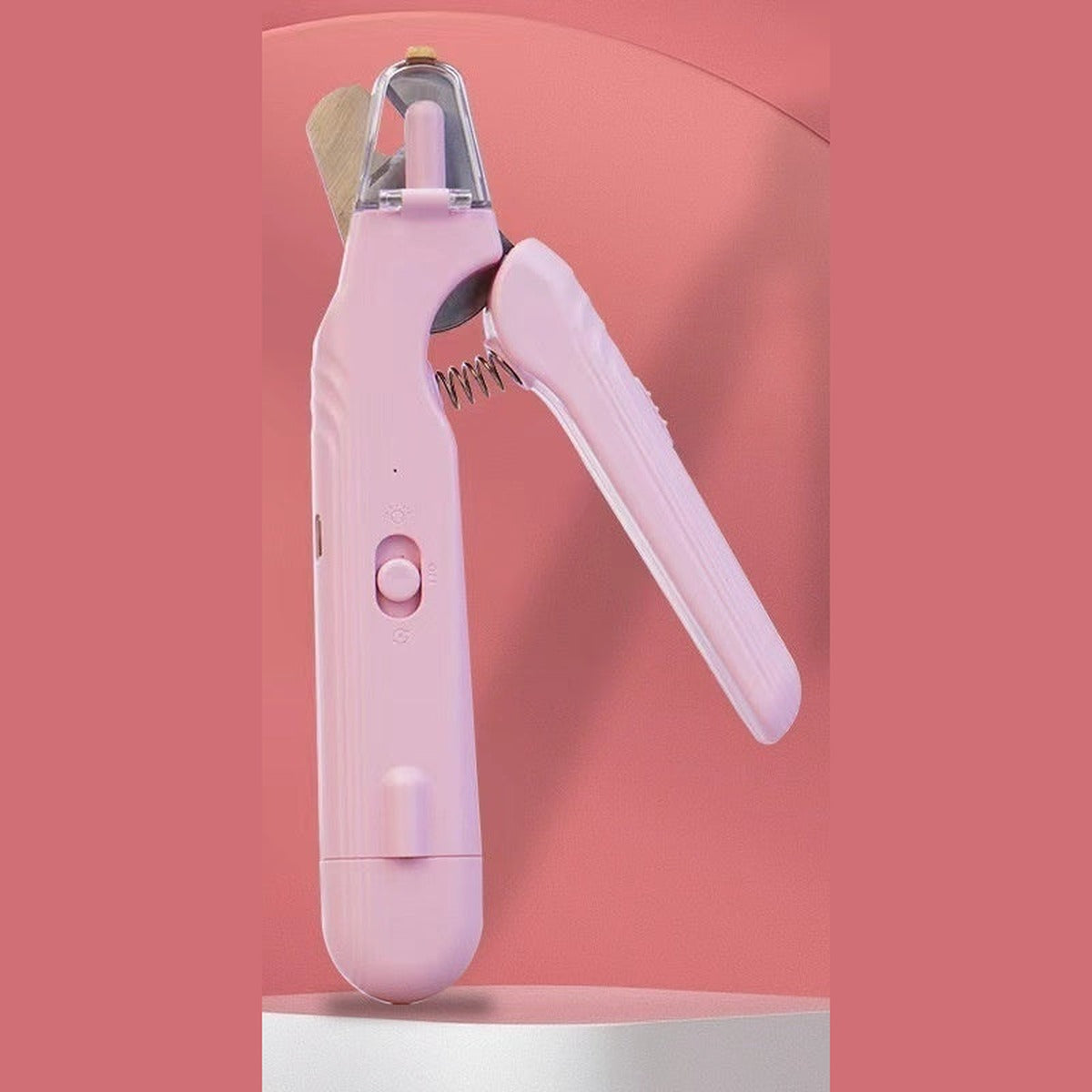 LED pet nail clippers in pink
